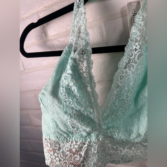 NWT Soma Bralette Lace Halter Unlined Wireless XL Extra Large Brook Green #0383 - Picture 3 of 13